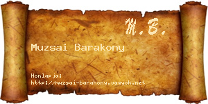 Muzsai Barakony névjegykártya